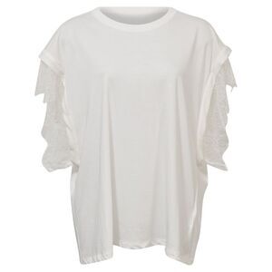 Iro Lace-Trimmed Top in White Jersey